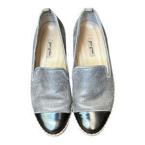 PAUL GREEN Joaquin Metallic Gray Suede Leather Espadrille Loafer sz 7 Slip On